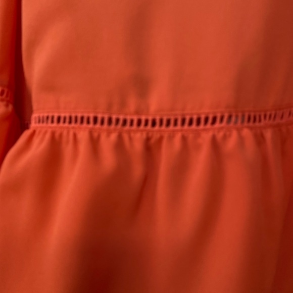 1. STATE Orange flouncy cold shoulder sleeve top - Picture 7 of 9